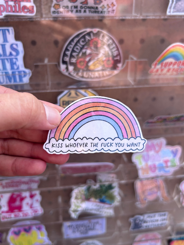Kiss Whoever You Want Waterproof Sticker