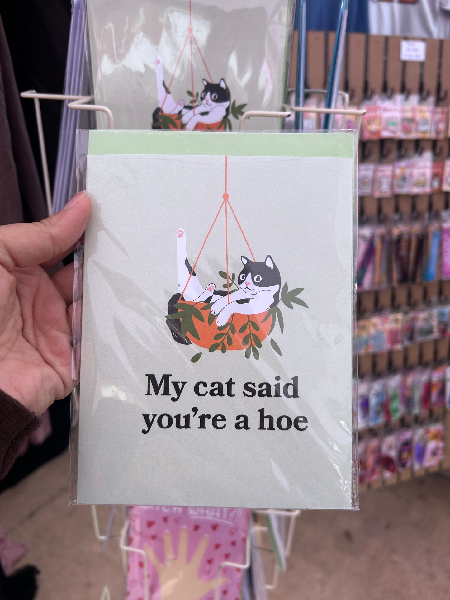 My Cat Said You’re a Hoe Greeting Card
