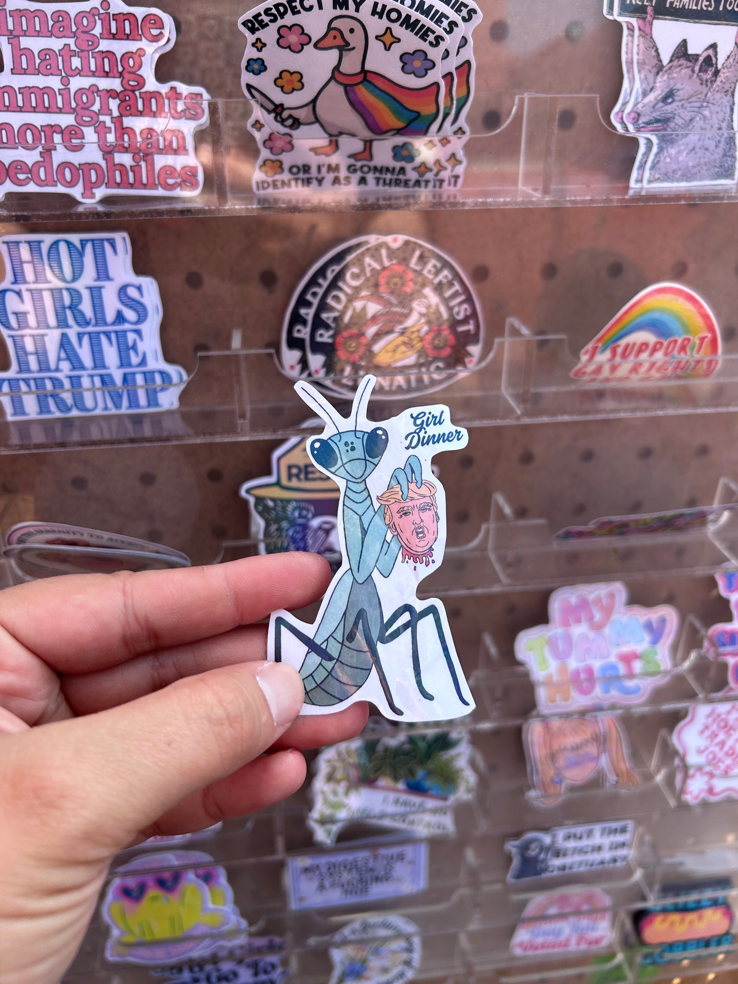 Girl Dinner Waterproof Sticker