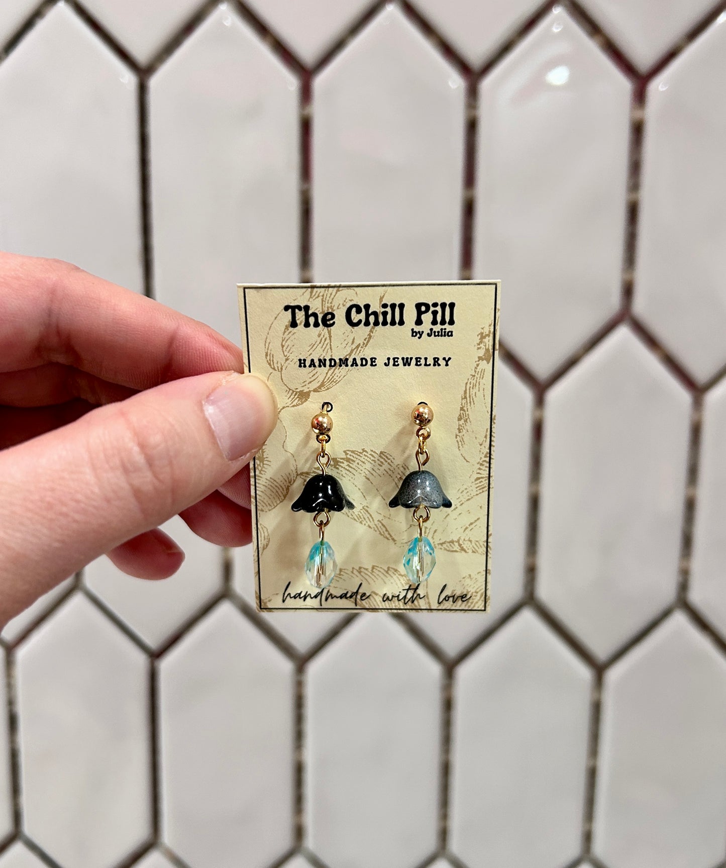 Black Jelly Dangle Earrings