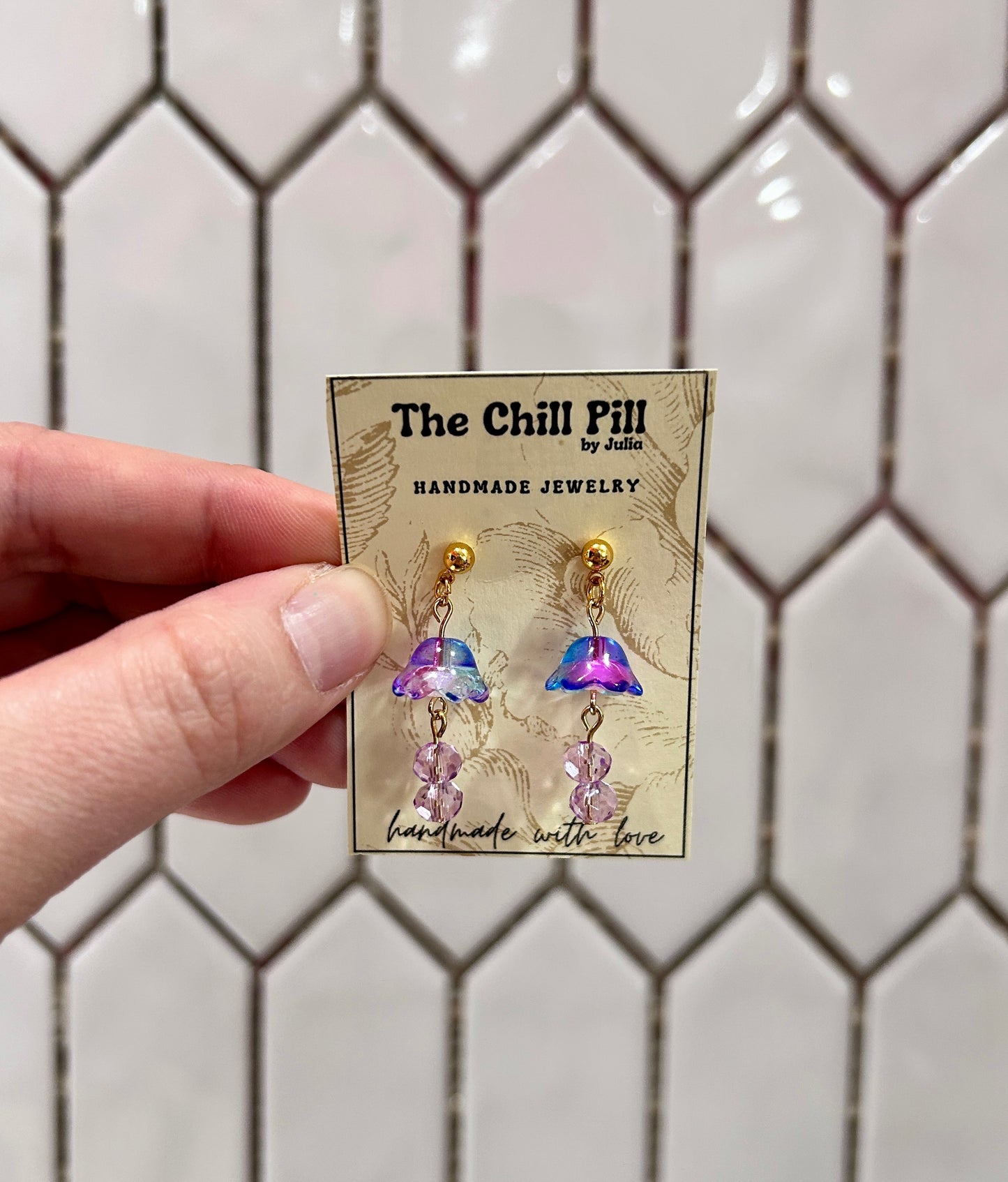 Pink/Blue Jelly Dangle Earrings