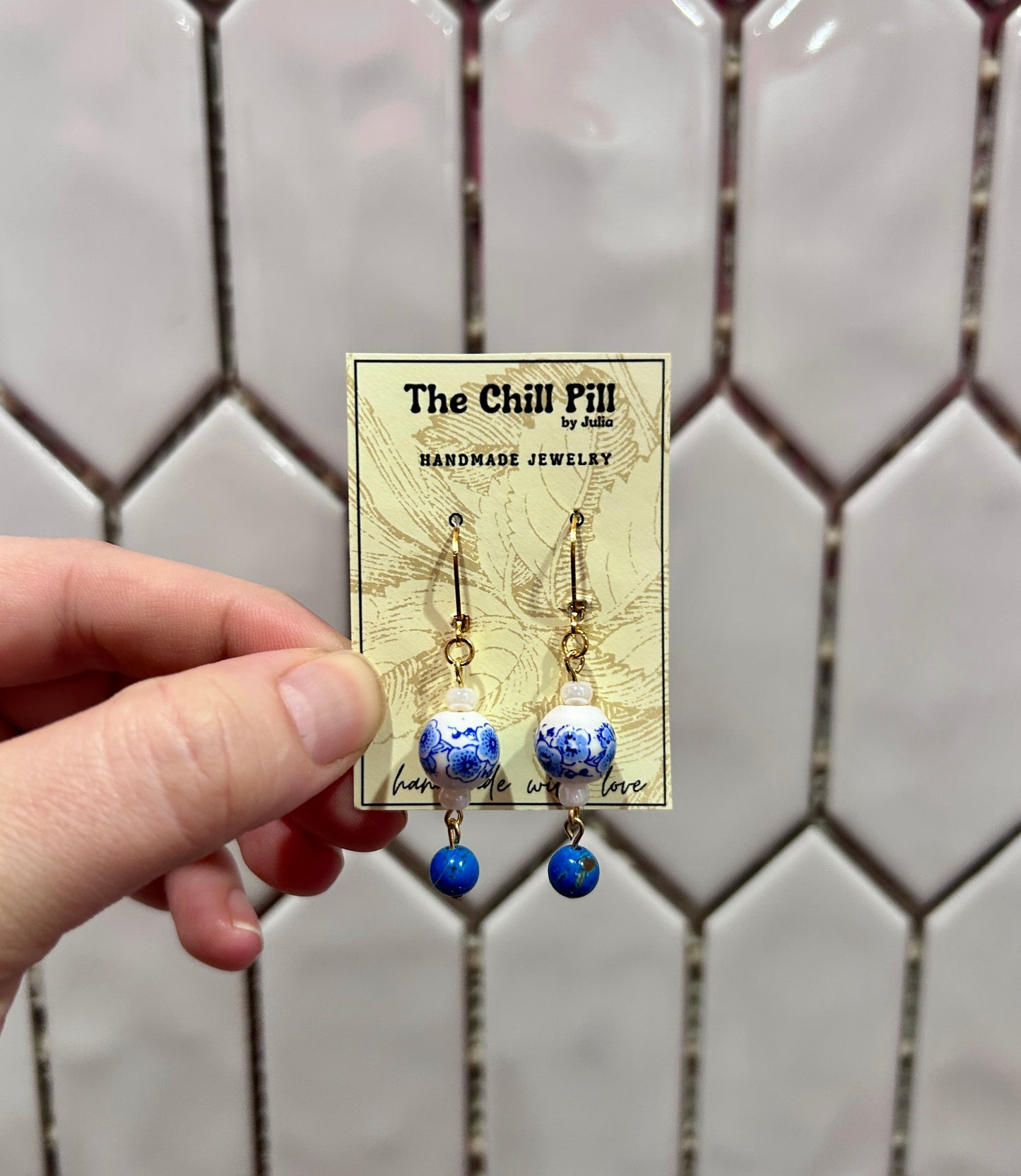 Ocean Flora + Blue Jade Earrings