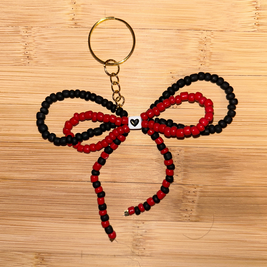 Bow Keychain - Red and Black