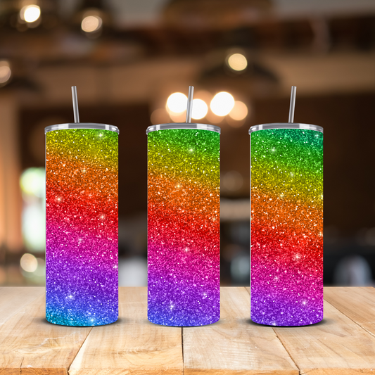 20oz Rainbow Glitter