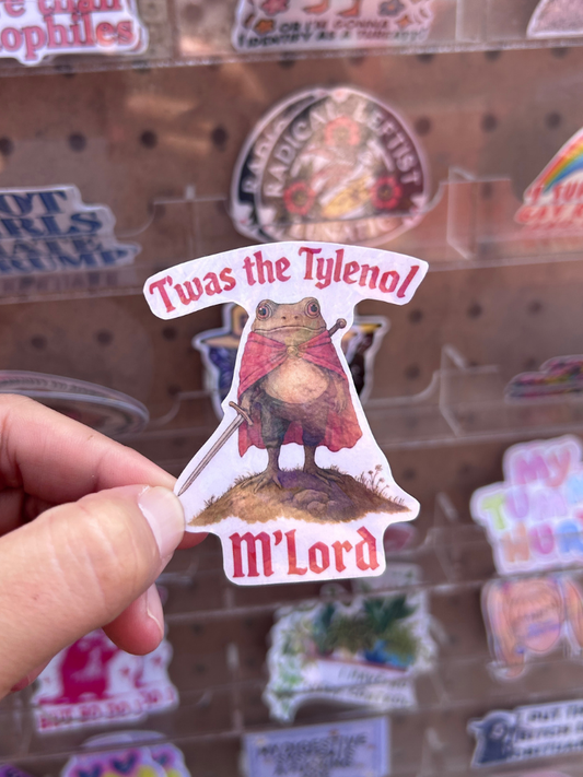 T'was the Tylenol Waterproof Sticker