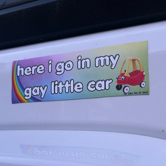 Gay Little Car Magnetic Bumper Sticker