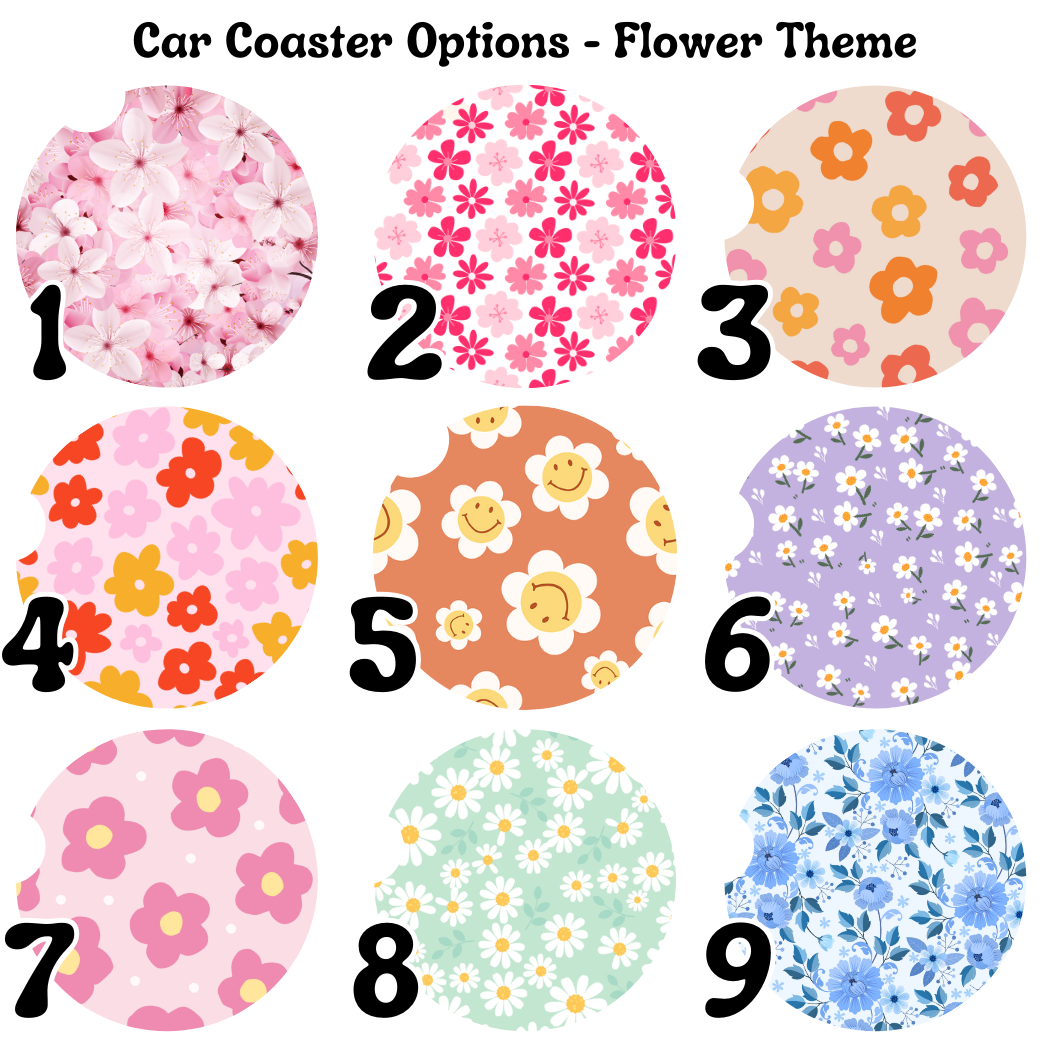 Car Coasters - Flowers