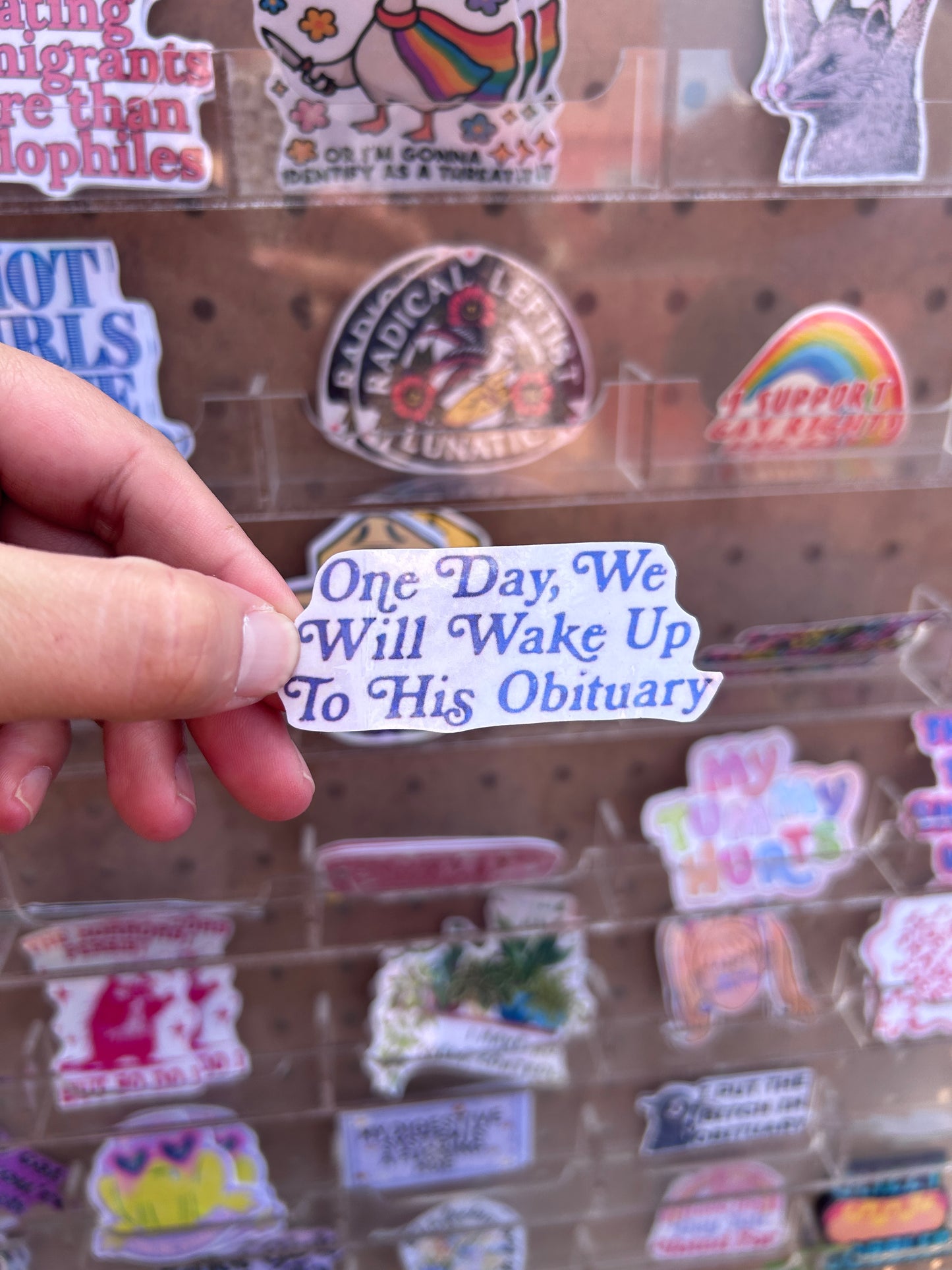 Trump Obituary Waterproof Sticker