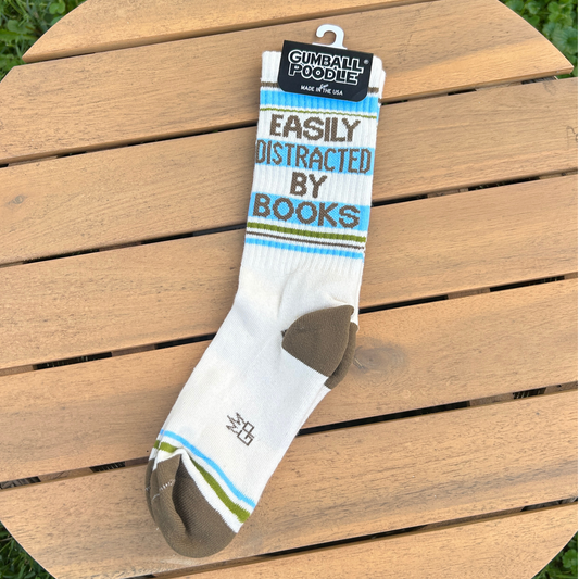 Easily Distracted By Books Gym Socks